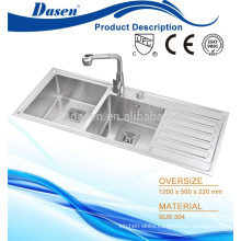 Submount lay on stainless steel kitchen sink with plate